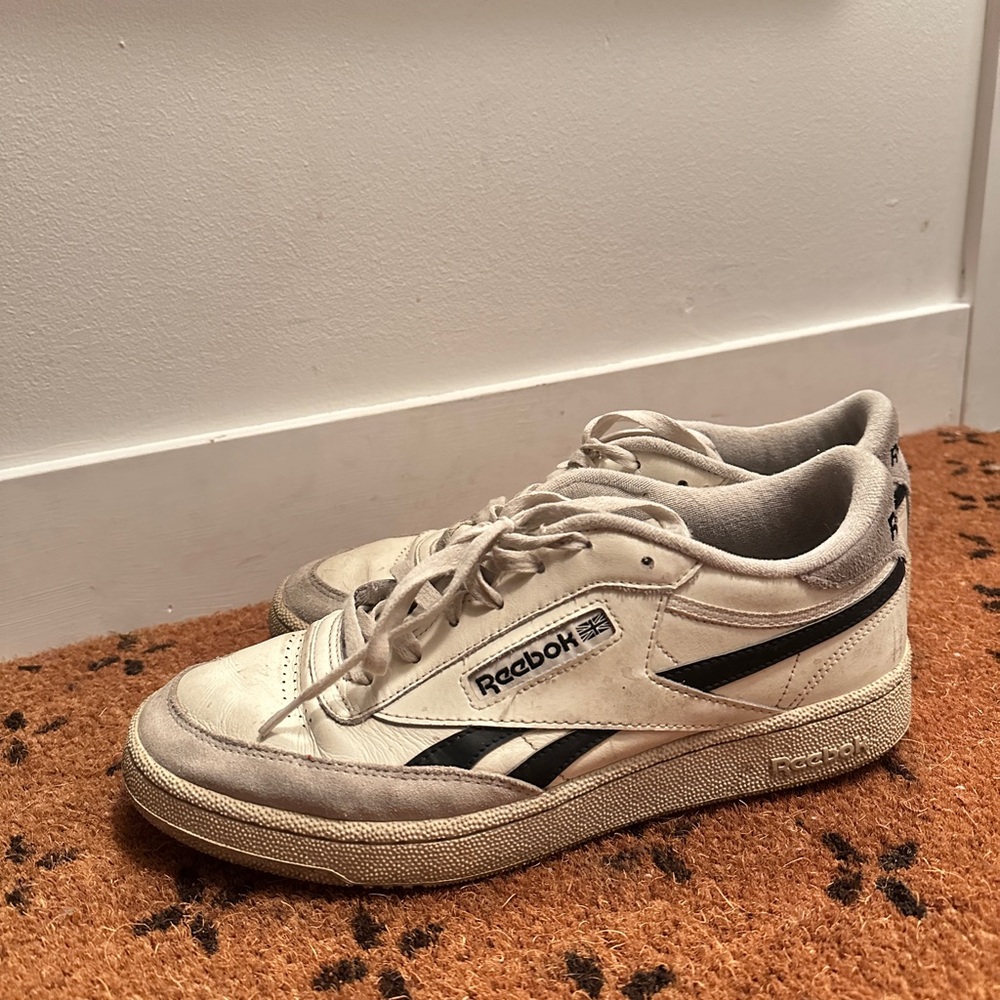 Reebok White and Black Retro Sneakers